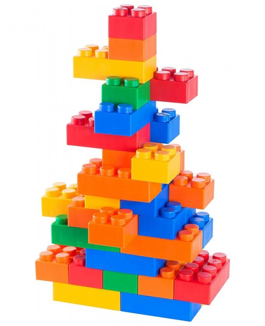 Plump Soft Building Blocks — Jumbo Multicolor Stacking Blocks for Cognitive Development and Educational Games for Ages 3 Mont...