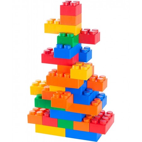 Plump Soft Building Blocks — Jumbo Multicolor Stacking Blocks for Cognitive Development and Educational Games for Ages 3 Mont...