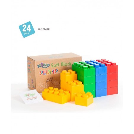 Plump Soft Building Blocks — Jumbo Multicolor Stacking Blocks for Cognitive Development and Educational Games for Ages 3 Mont...