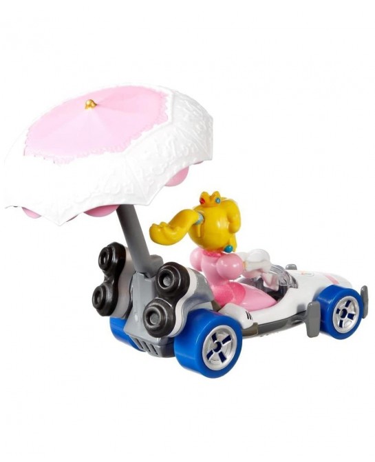 Die-Cast Mario Kart Princess Peach in B-Dasher Kart with Peach Parasol Glider $24.19 Kids' Play Cars & Race Cars