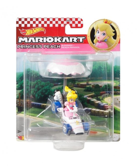 Die-Cast Mario Kart Princess Peach in B-Dasher Kart with Peach Parasol Glider $24.19 Kids' Play Cars & Race Cars
