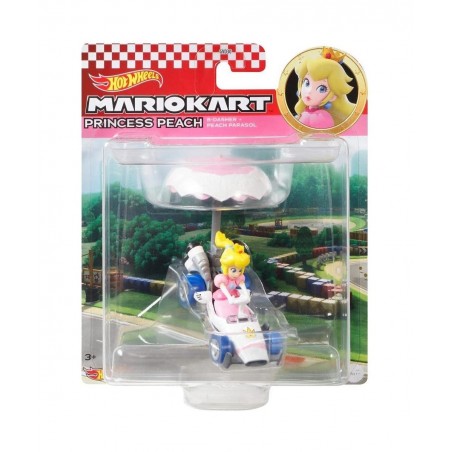 Die-Cast Mario Kart Princess Peach in B-Dasher Kart with Peach Parasol Glider $24.19 Kids' Play Cars & Race Cars