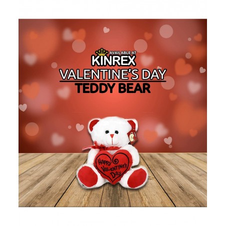 Happy Valentine’s Day Stuffed Teddy Bear- Teddy Bear to Gift for Valentine’s Day for Couples- White Valentines Big Teddy Bear...