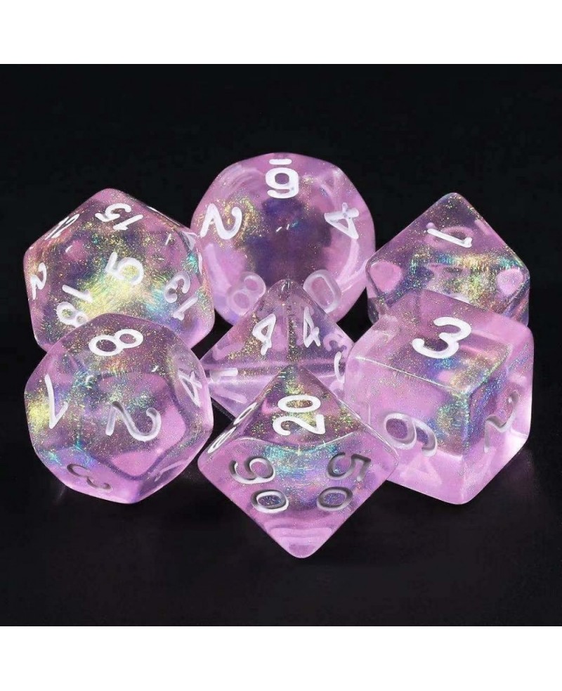 DND Dice Light Purple Transparent Dice with Color Changing Glitter for Dungeons and Dragons Role Playing Game D&D MTG Pathfin...