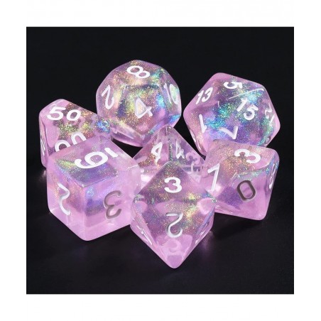 DND Dice Light Purple Transparent Dice with Color Changing Glitter for Dungeons and Dragons Role Playing Game D&D MTG Pathfin...