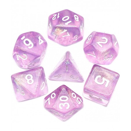 DND Dice Light Purple Transparent Dice with Color Changing Glitter for Dungeons and Dragons Role Playing Game D&D MTG Pathfin...