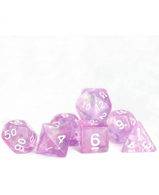 DND Dice Light Purple Transparent Dice with Color Changing Glitter for Dungeons and Dragons Role Playing Game D&D MTG Pathfin...