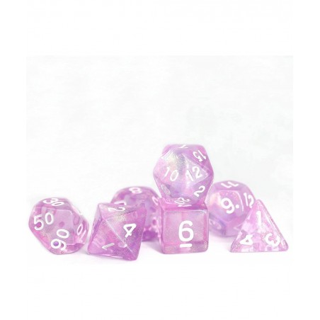 DND Dice Light Purple Transparent Dice with Color Changing Glitter for Dungeons and Dragons Role Playing Game D&D MTG Pathfin...