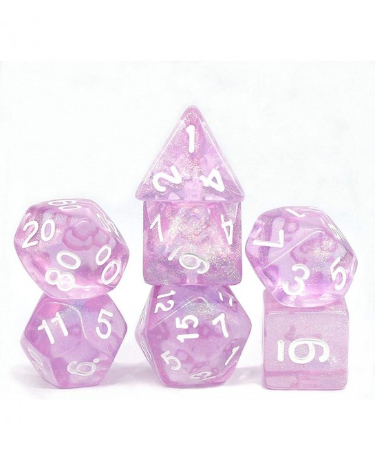 DND Dice Light Purple Transparent Dice with Color Changing Glitter for Dungeons and Dragons Role Playing Game D&D MTG Pathfin...