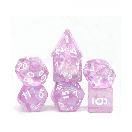 DND Dice Light Purple Transparent Dice with Color Changing Glitter for Dungeons and Dragons Role Playing Game D&D MTG Pathfin...