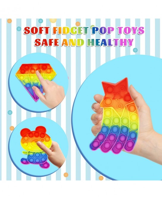 33 Pack Pop Fidget Toys Set Valentines Day Gifts for Kids Bubble Popper Sensory Toys for Girl and Boys Relief Satisfying Game...