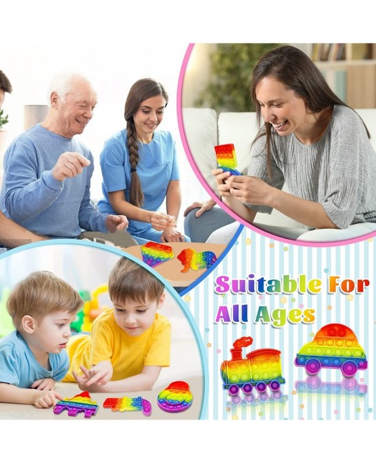 33 Pack Pop Fidget Toys Set Valentines Day Gifts for Kids Bubble Popper Sensory Toys for Girl and Boys Relief Satisfying Game...