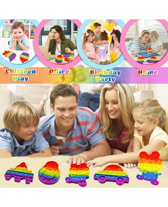 33 Pack Pop Fidget Toys Set Valentines Day Gifts for Kids Bubble Popper Sensory Toys for Girl and Boys Relief Satisfying Game...