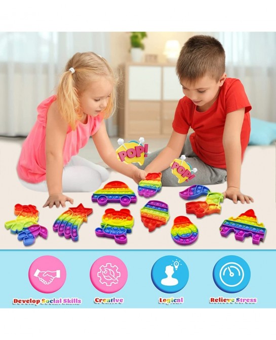 33 Pack Pop Fidget Toys Set Valentines Day Gifts for Kids Bubble Popper Sensory Toys for Girl and Boys Relief Satisfying Game...