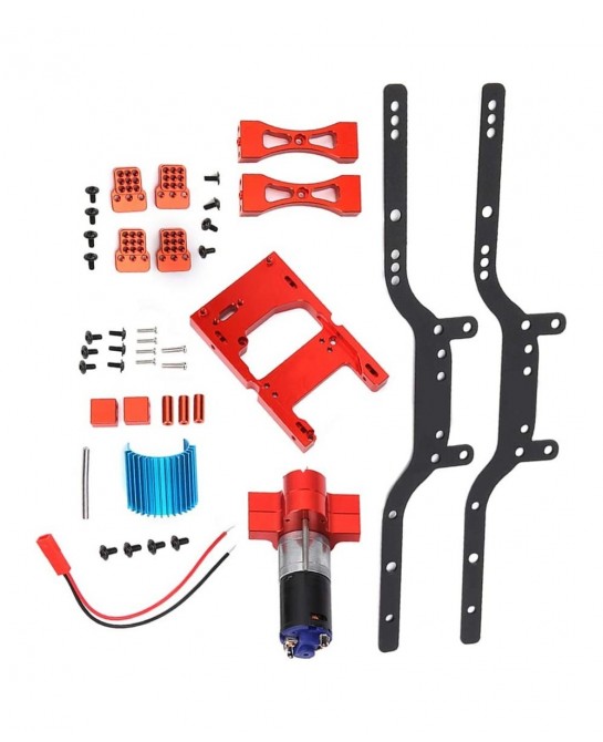 RC Car Frame Durable and Wear-Resistant Metal Remote Control Crawler Frame Girder with Motor Set RC Spare Part Accessory Fit ...