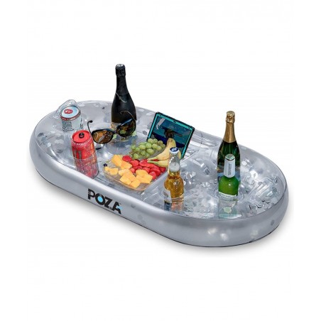 Inflatable Gold Floating Cooler - Luxurious Drink Holder Filled with Sparkly Confetti Premium Party Float with 8 Holders Serv...