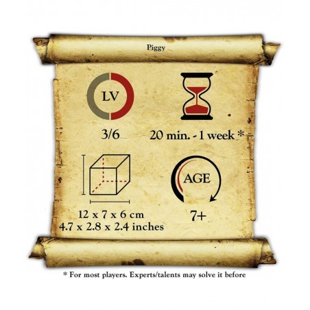 Logica Puzzles Art. Piggy 3D - Wooden Brain Teaser in Fine Wood - Difficulty 3/6 Hard - Leonardo da Vinci Collection $34.84 3...