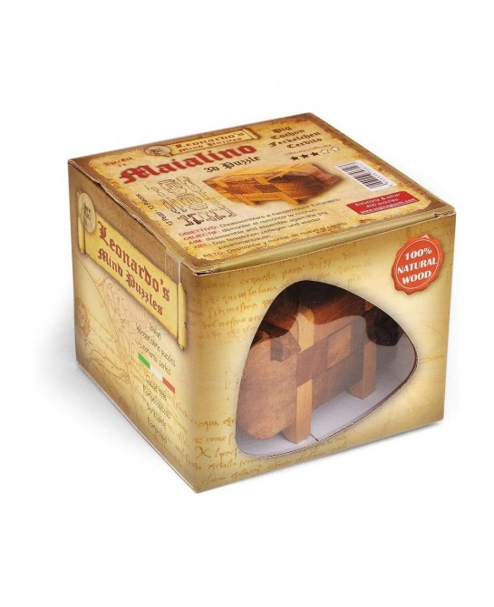 Logica Puzzles Art. Piggy 3D - Wooden Brain Teaser in Fine Wood - Difficulty 3/6 Hard - Leonardo da Vinci Collection $34.84 3...