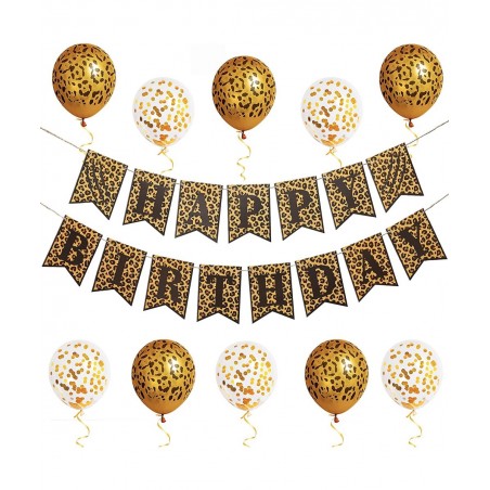 Cheetah Happy Birthday Banner Cheetah Birthday Decorations Leopard Party Decorations Animal Birthday Party Decorations | Safa...