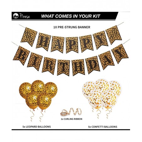 Cheetah Happy Birthday Banner Cheetah Birthday Decorations Leopard Party Decorations Animal Birthday Party Decorations | Safa...