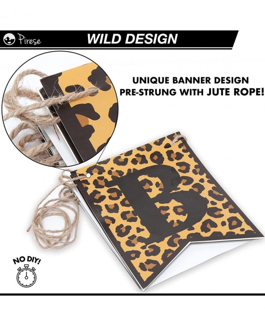 Cheetah Happy Birthday Banner Cheetah Birthday Decorations Leopard Party Decorations Animal Birthday Party Decorations | Safa...