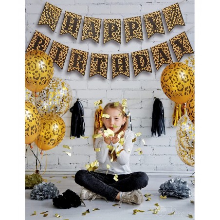 Cheetah Happy Birthday Banner Cheetah Birthday Decorations Leopard Party Decorations Animal Birthday Party Decorations | Safa...
