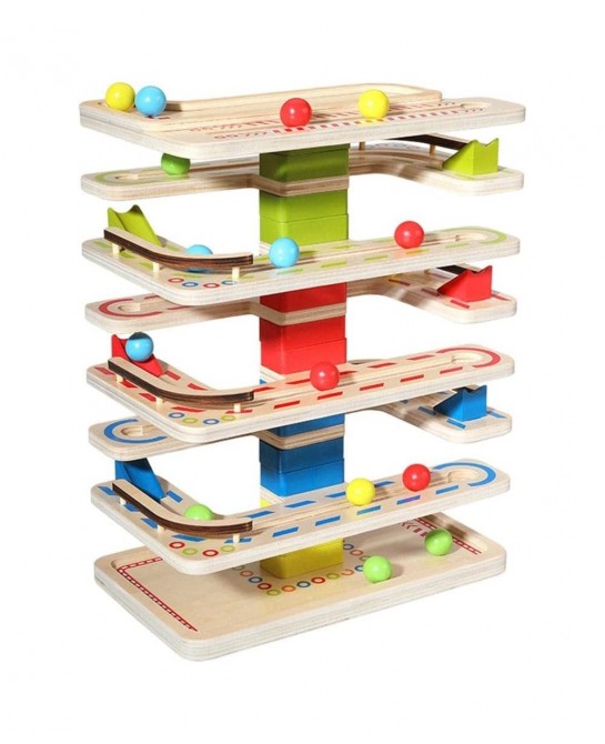 Wooden Ball Ramp Racer with 4 Mini Balls Montessori Toys Great Gift $59.76 Early Development & Activity Toys