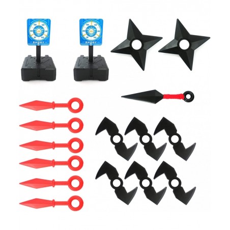 17 PCS Plastic Thrower Set Include Kunai Shuriken and Auto Reset Target for Ninja Cosplay Costume Multicolored $33.89 Toy Spo...
