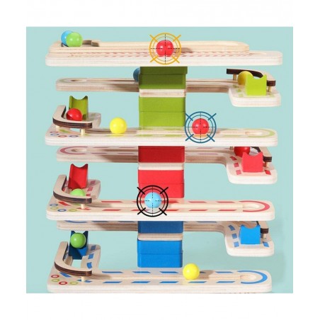 Wooden Ball Ramp Racer with 4 Mini Balls Montessori Toys Great Gift $59.76 Early Development & Activity Toys