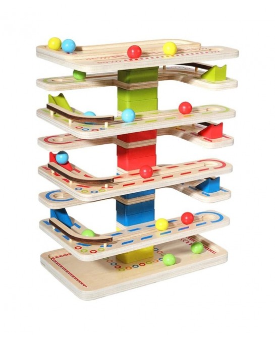 Wooden Ball Ramp Racer with 4 Mini Balls Montessori Toys Great Gift $59.76 Early Development & Activity Toys