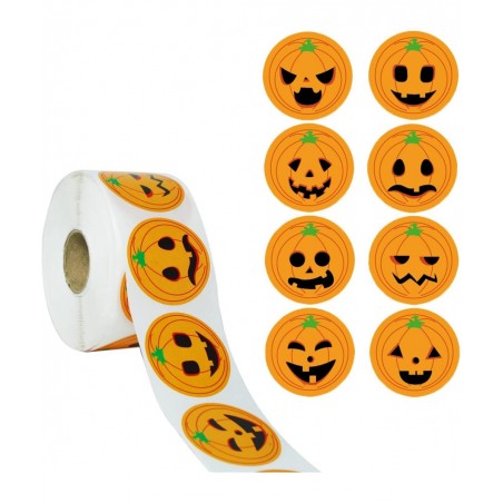 Halloweens Pumpkins Stickers Roll 1 000 Pieces 8 Fces Stickers for Jack O Lantern Trick or Treat Indoor Art Crafts Scrapbooki...