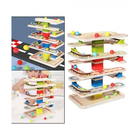 Wooden Ball Ramp Racer with 4 Mini Balls Montessori Toys Great Gift $59.76 Early Development & Activity Toys