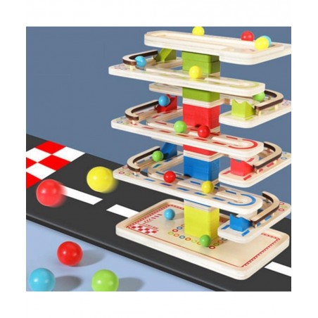Wooden Ball Ramp Racer with 4 Mini Balls Montessori Toys Great Gift $59.76 Early Development & Activity Toys