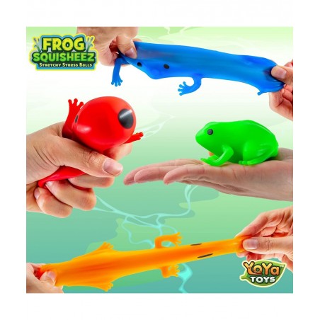 Frog Squisheez Squishy Stress Relief Balls (Set Of 4) | Stretchy Fidget Animal Shaped Toys For Boys Girls & Adults | Colorful...