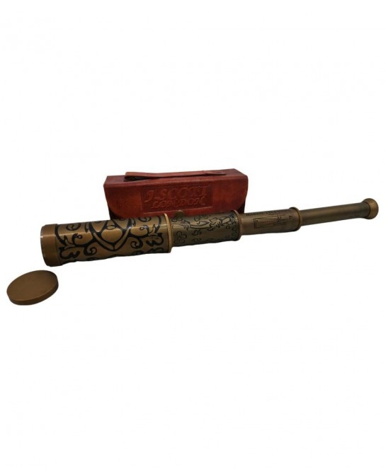 A Brass Nautical Handmade Retro Telescope Vintage Leather Box Pirate Movie Prop Designer Spyglass $64.88 Children's Optics