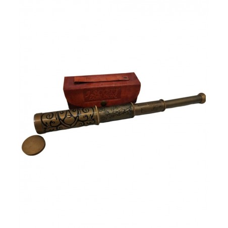 A Brass Nautical Handmade Retro Telescope Vintage Leather Box Pirate Movie Prop Designer Spyglass $64.88 Children's Optics