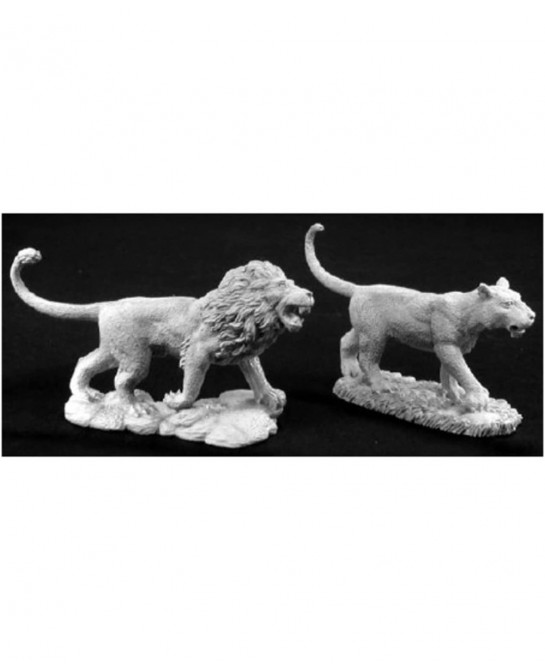 Miniatures Male & Female Lion 02776 Dark Heaven Legends Unpainted Metal $22.91 Miniature Novelty Toys