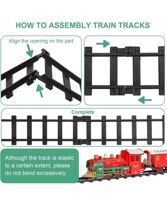 Christmas Train Set for Around/Under The Tree with Smoke Sounds Lights Tracks Electric Train Sets for Boys 4-7 Toy Train Set ...
