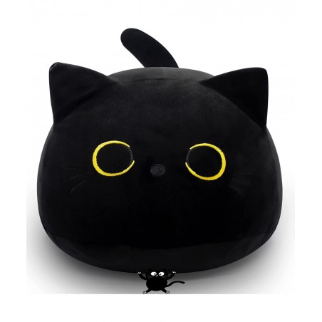 Black Cat Plush Pillow Toy - Black Cat Stuffed Animal Pillow - 16Inch Cute Black Cat Plushie Pillow - Big Soft Cat Stuffed Do...