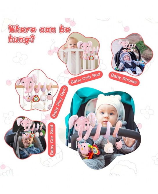 Baby Car Seat Toys Stroller Toys Crib Toys Infant Activity Spiral Plush Toys Hanging Stroller Toys for Baby Car Seat Stroller...