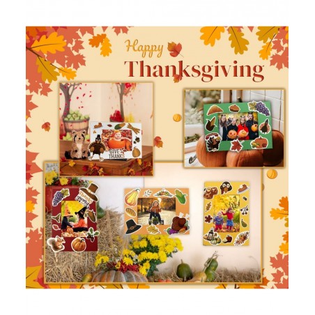 Nramoss DIY Fall Picture Craft Frame Kits for Kids 30 Packs Make Your Own Picture Frames Thanksgiving Crafts Classroom Game F...