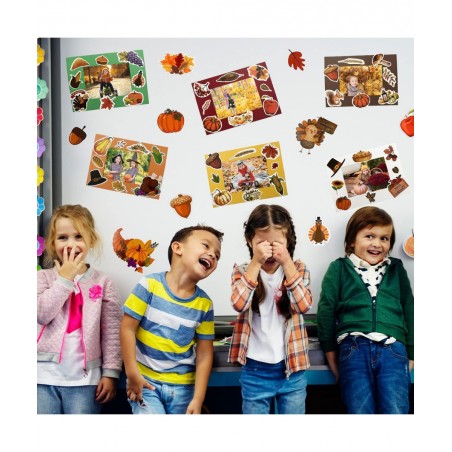 Nramoss DIY Fall Picture Craft Frame Kits for Kids 30 Packs Make Your Own Picture Frames Thanksgiving Crafts Classroom Game F...