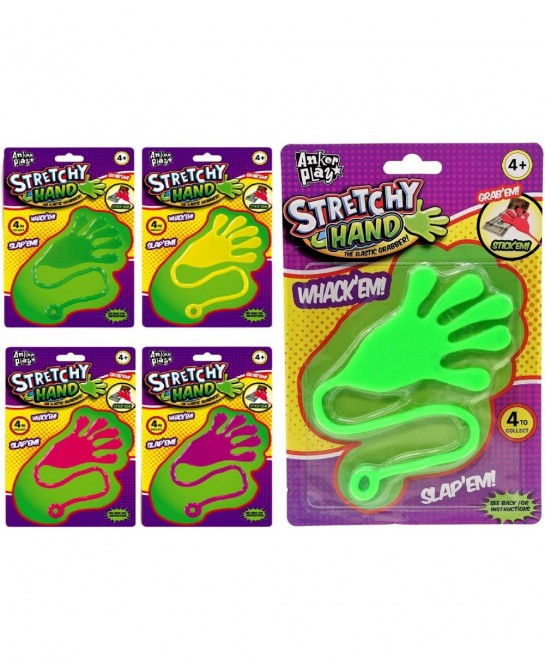 Jumbo Giant Sticky Hand for Kids Stretchy Snap Toys (Pack of 4). Great Sticky Hands Party Favors Birthday Toy Supplies Pinata...