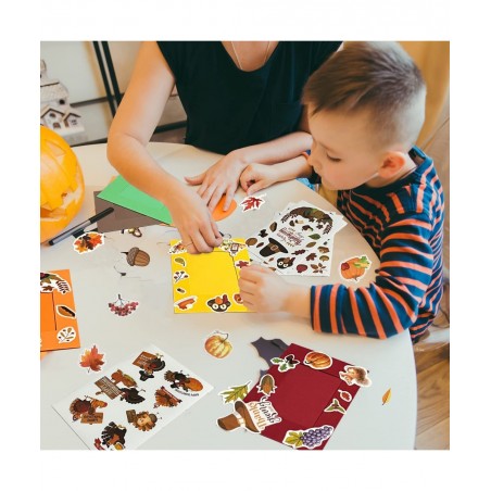 Nramoss DIY Fall Picture Craft Frame Kits for Kids 30 Packs Make Your Own Picture Frames Thanksgiving Crafts Classroom Game F...