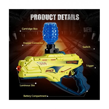 Gel Ball Blaster Gun Electric Splatter Ball Blaster Gel Gun Toy Pistol Splat Gun Automatic with 550000 Water Beads Outdoor Ga...