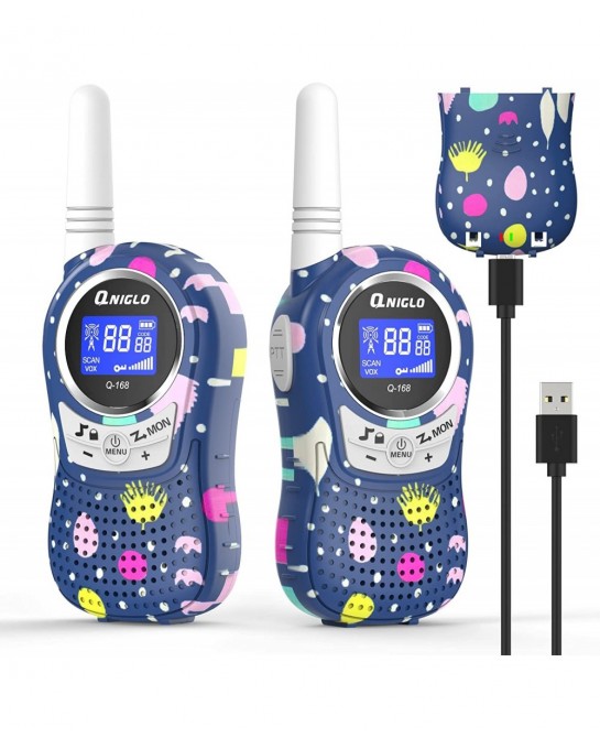 Walkie Talkies for Kids Rechargeable with Li-ion Battey Long Range Kids Walkie Talkies 2 Pack Toys Walkie Talkie for Girls Bo...