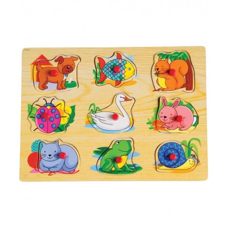 Cp Toys Puzzle Storage Case with 6 Knobbed Wooden Puzzles $81.04 Pegged Puzzles