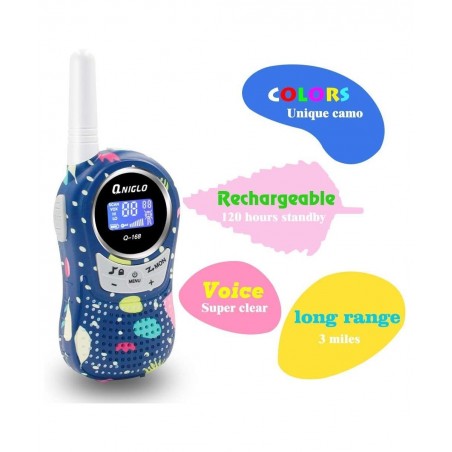 Walkie Talkies for Kids Rechargeable with Li-ion Battey Long Range Kids Walkie Talkies 2 Pack Toys Walkie Talkie for Girls Bo...