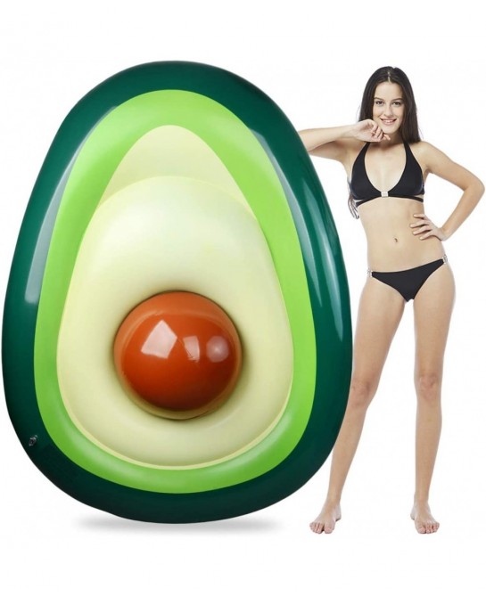 Pool Float Giant Inflatable Avocado Pool Floatie with Ball Water Fun Summer Swimming Pool Raft Lounge Beach Floaty Party Toys...