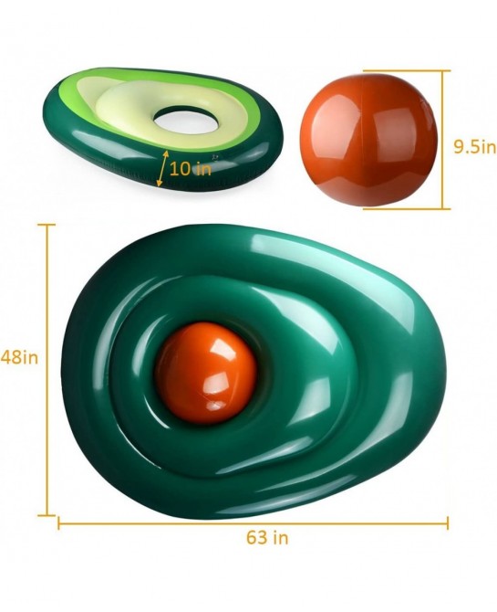 Pool Float Giant Inflatable Avocado Pool Floatie with Ball Water Fun Summer Swimming Pool Raft Lounge Beach Floaty Party Toys...